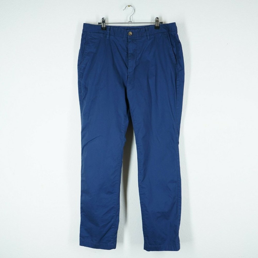 BONOBOS Pants Mens Size 34 Waist 32 Inseam Blue Slim Fit Chino Trousers Work